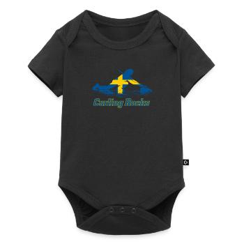 Le curling rocks Suède Fan Merch - Body à manches courtes Premium Bébé - noir - Devant