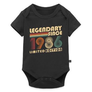 Légendaire depuis 1986 Anniversaire vintage - Body à manches courtes Premium Bébé - noir - Devant