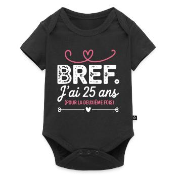 50 ans Anniversaire 25 ans Pour La Deuxième Fois - Body à manches courtes Premium Bébé - noir - Devant