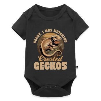 Funny Reptile Crested Gecko - Baby Premium short-sleeve bodysuit - black - Front