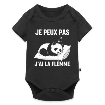 I Can't I'm Lazy - Baby Premium short-sleeve bodysuit - black - Front