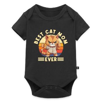 Cat Best Cat Mom Ever Cat Mom Funny Saying - Baby Premium short-sleeve bodysuit - black - Front