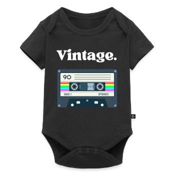 Retro vintage cassette – nostalgia design - Baby Premium short-sleeve bodysuit - black - Front
