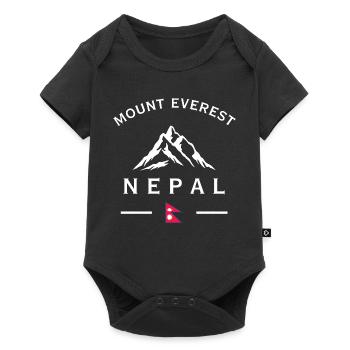 T-shirt avec le logo de la montagne Everest Nepal - Body à manches courtes Premium Bébé - noir - Devant