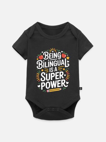Fremdsprache Sprüche Lustige Fremdsprache Geschenk - Baby Premium Kurzarmbody - Schwarz