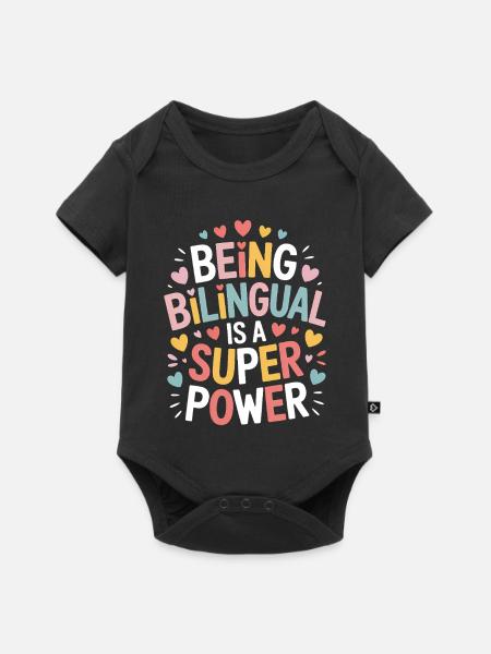 Fremdsprache Sprüche Lustige Fremdsprache Geschenk - Baby Premium Kurzarmbody - Schwarz