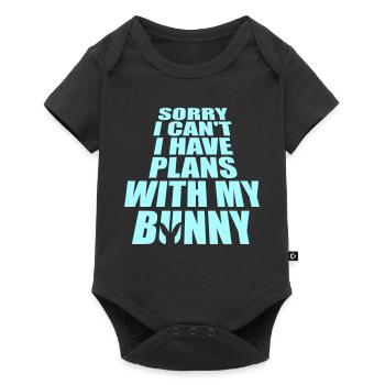 Sorry I Can't I Have Plans With My Bunny Hase Logo - Baby Premium short-sleeve bodysuit - black - Front