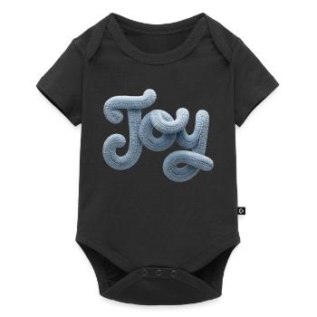 Joy Moderner Patchwork Look - Baby Premium Kurzarmbody - Schwarz - Vorne