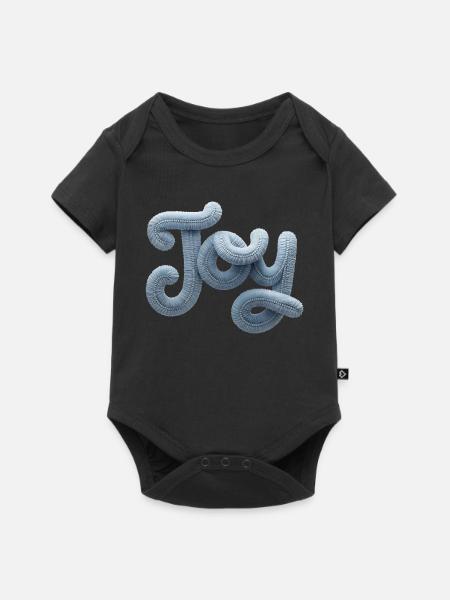 Joy Moderner Patchwork Look - Baby Premium Kurzarmbody - Schwarz