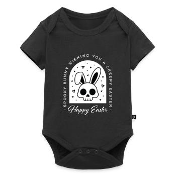 Creepy Happy Easter bunny skull gothic aesthetic - Baby Premium short-sleeve bodysuit - black - Front