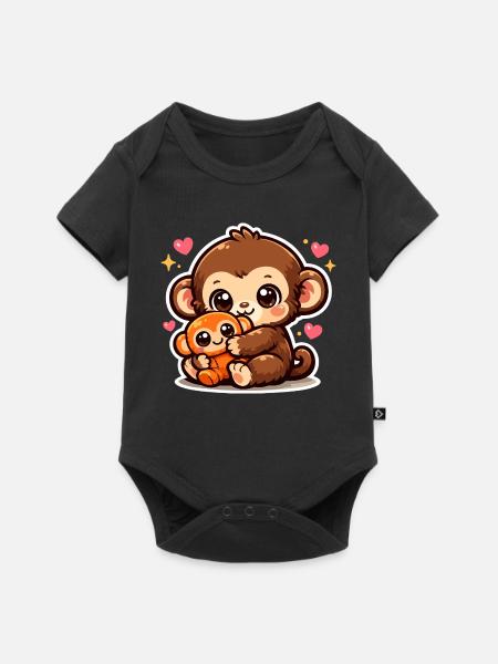 punch the monkey japan - Baby Premium Kurzarmbody - Schwarz