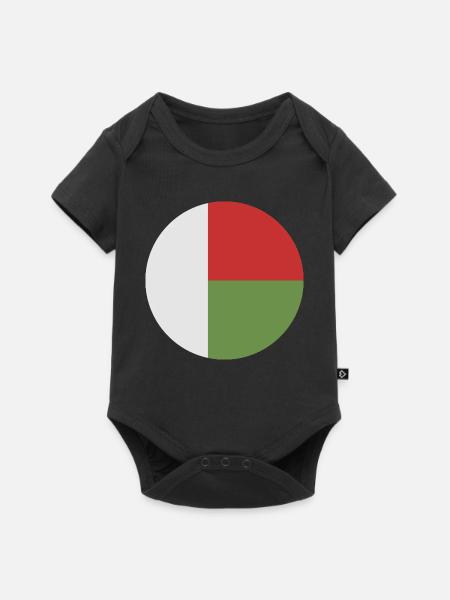 Runde Madagaskar-Flagge - Baby Premium Kurzarmbody - Schwarz