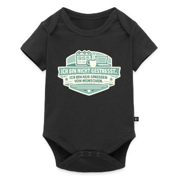 Not stressed Surrounded by people - Baby Premium short-sleeve bodysuit - black - Front