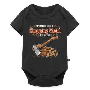 Camping Humor Quote Campfire Happy Place - Baby Premium short-sleeve bodysuit - black - Front