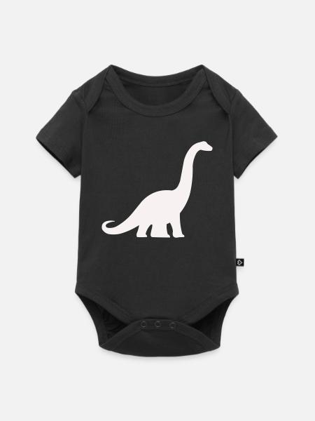 Langhals Dino Silhouette - Baby Premium Kurzarmbody - Schwarz