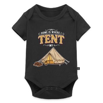 Camping Tent Humour Quote Home Is Where I Tent - Baby Premium short-sleeve bodysuit - black - Front