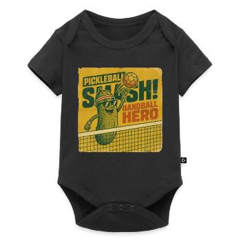Pickleball Smash Handball Style Héros Rétro - Body à manches courtes Premium Bébé - noir - Devant