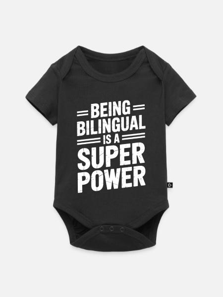 Fremdsprache Sprüche Lustige Fremdsprache Geschenk - Baby Premium Kurzarmbody - Schwarz
