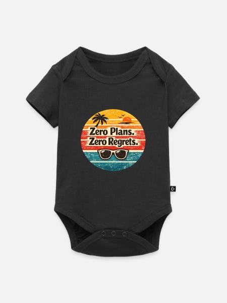 Strandvibes – Zero Plans Zero Regrets - Baby Premium Kurzarmbody - Schwarz