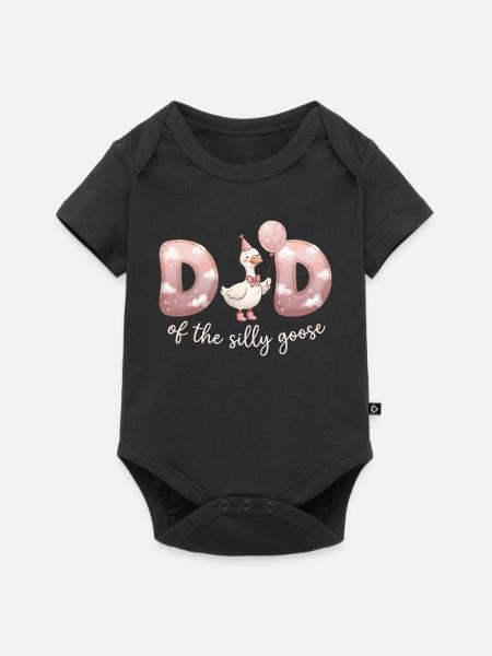 Dad of the Silly Goose - Baby Premium Kurzarmbody - Schwarz