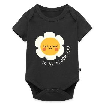 In My Bloom Era – Flat Cartoon Floral Saying - Baby Premium short-sleeve bodysuit - black - Front