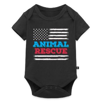 American Flag Animal Rescue Volunteer Shelter - Baby Premium short-sleeve bodysuit - black - Front