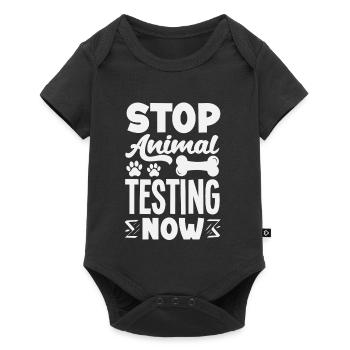 Stop animal testing - Foster Adopt Shelter now - Baby Premium short-sleeve bodysuit - black - Front