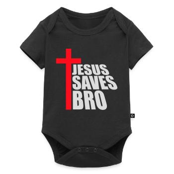 Jésus sauve un frère Dicton religieux drôle Logo de la foi - Body à manches courtes Premium Bébé - noir - Devant