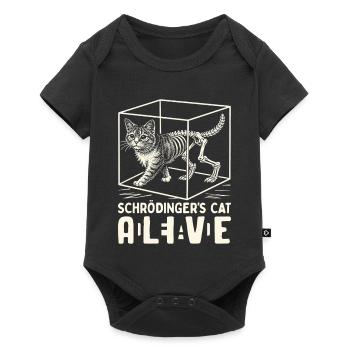 Le chat de Schrödinger vivant et mort - Body à manches courtes Premium Bébé - noir - Devant