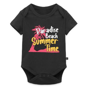 Paradise Beach Summer Time Retro Design - Baby Premium short-sleeve bodysuit - black - Front