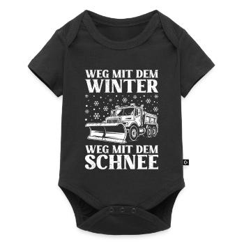 LOIN DE L’HIVER, LOIN DE LA NEIGE - Body à manches courtes Premium Bébé - noir - Devant