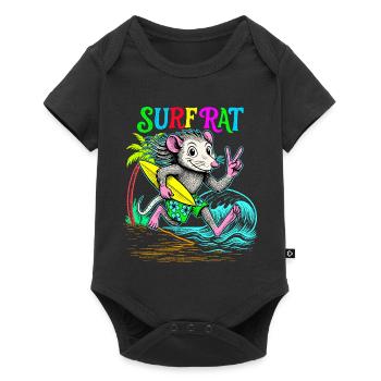 Surf Rat Surfing  - Baby Premium short-sleeve bodysuit - black - Front