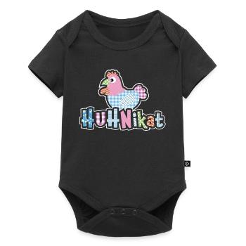 HUHNikat Chicken Fans - Coq - Coq - Bio - Body à manches courtes Premium Bébé - noir - Devant