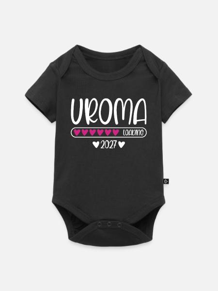 Uroma 2027 loading Herzchen Ladebalken - Baby Premium Kurzarmbody - Schwarz