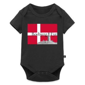 Bovbjerg Fyr auf Dänischer Flagge - Baby Premium Kurzarmbody - Schwarz - Vorne