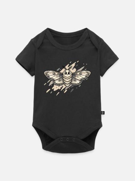 Nachtfalter Motten Illustration - Baby Premium Kurzarmbody - Schwarz