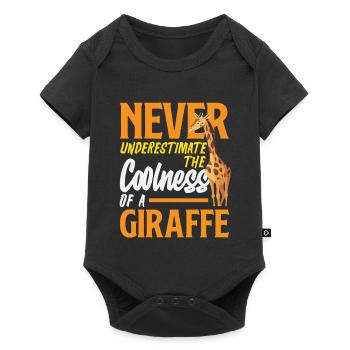 Unterschätze nie die Coolness Giraffe - Baby Premium Kurzarmbody - Schwarz - Vorne