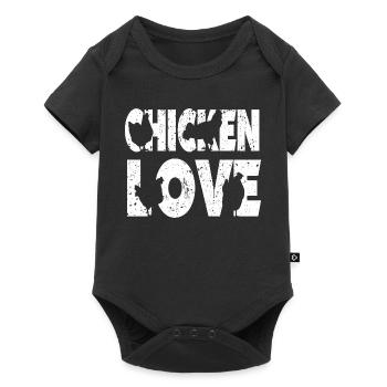 Fans de poulet - Coq - Coq - Poulet fleur - Bio - Body à manches courtes Premium Bébé - noir - Devant
