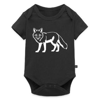 weißer Fuchs weiß - Baby Premium Kurzarmbody - Schwarz - Vorne