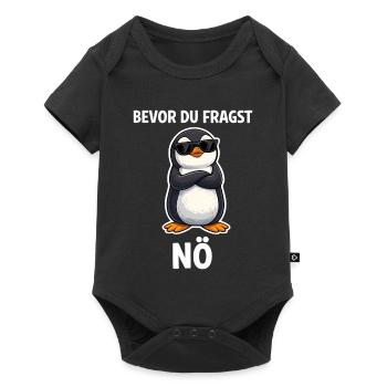 Bevor du fragst Nein lustiges Design mit süßem  - Baby Premium Kurzarmbody - Schwarz - Vorne