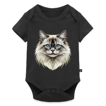 Birma Katze Heilige Birmakatze Süße Birma Katzen - Baby Premium Kurzarmbody - Schwarz - Vorne