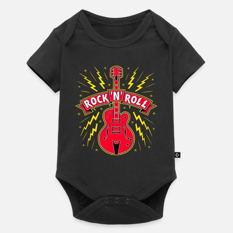 Guitare Rock 'n' Roll Bannière - Body à manches courtes Premium Bébé - noir
