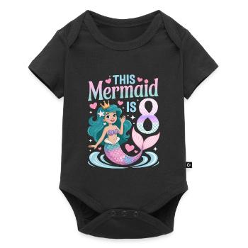 Mermaid 8th Birthday 8 Years - Baby Premium short-sleeve bodysuit - black - Front