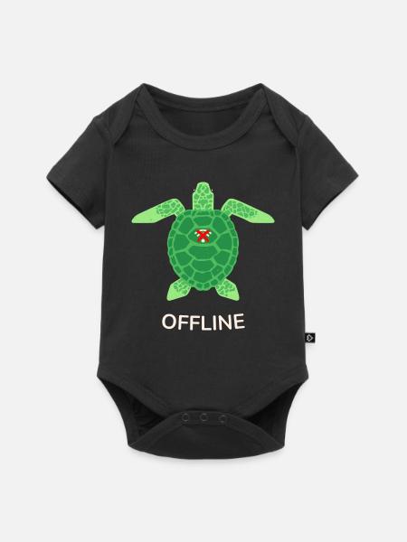 Offline-Modus Turtle - Baby Premium Kurzarmbody - Schwarz