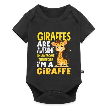 Les girafes sont géniales, donc je suis une girafe - Body à manches courtes Premium Bébé - noir - Devant