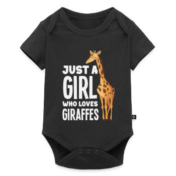 Juste une fille qui aime les girafes - Body à manches courtes Premium Bébé - noir - Devant