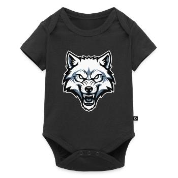 Wild Arctic White Wolf Wolf Mascot Logo - Baby Premium short-sleeve bodysuit - black - Front