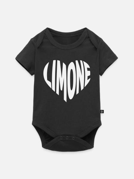 Limone Herz Design - Baby Premium Kurzarmbody - Schwarz