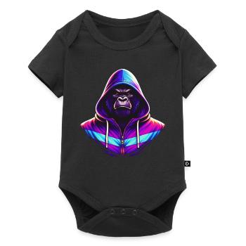 Neon Gorilla 80s Retro Style - Baby Premium short-sleeve bodysuit - black - Front