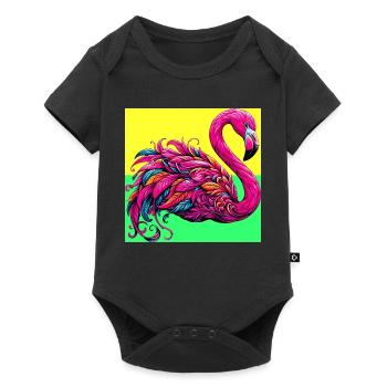 Flamant - Body à manches courtes Premium Bébé - noir - Devant